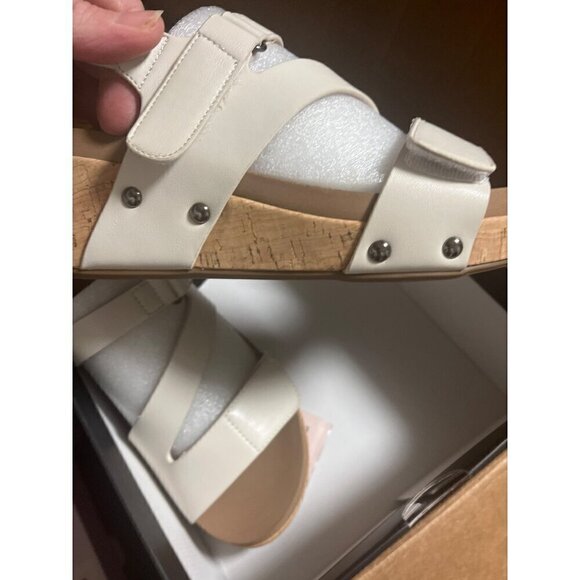 nwt ivory wedge heel sandals by corkys in ivory white - Picture 5 of 6